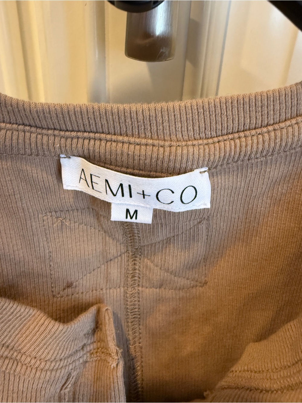 AEMHI&CO Tan Button-Front Ribbed Tank - Picture 2 of 3